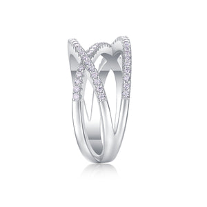 Galaxy-Inspired Criss Cross Eternity Ring - Stellaradorn