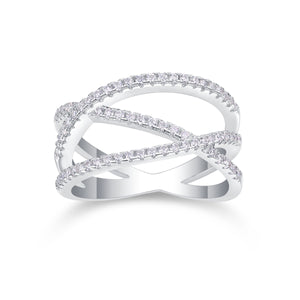 Galaxy-Inspired Criss Cross Eternity Ring - Stellaradorn