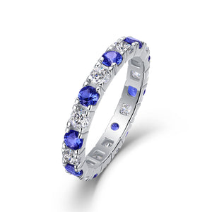Sapphire Round Cut Stacking Ring - Stellaradorn