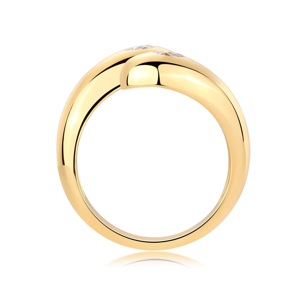 Golden Teardrop Open Wrap  Dome Ring - Stellaradorn