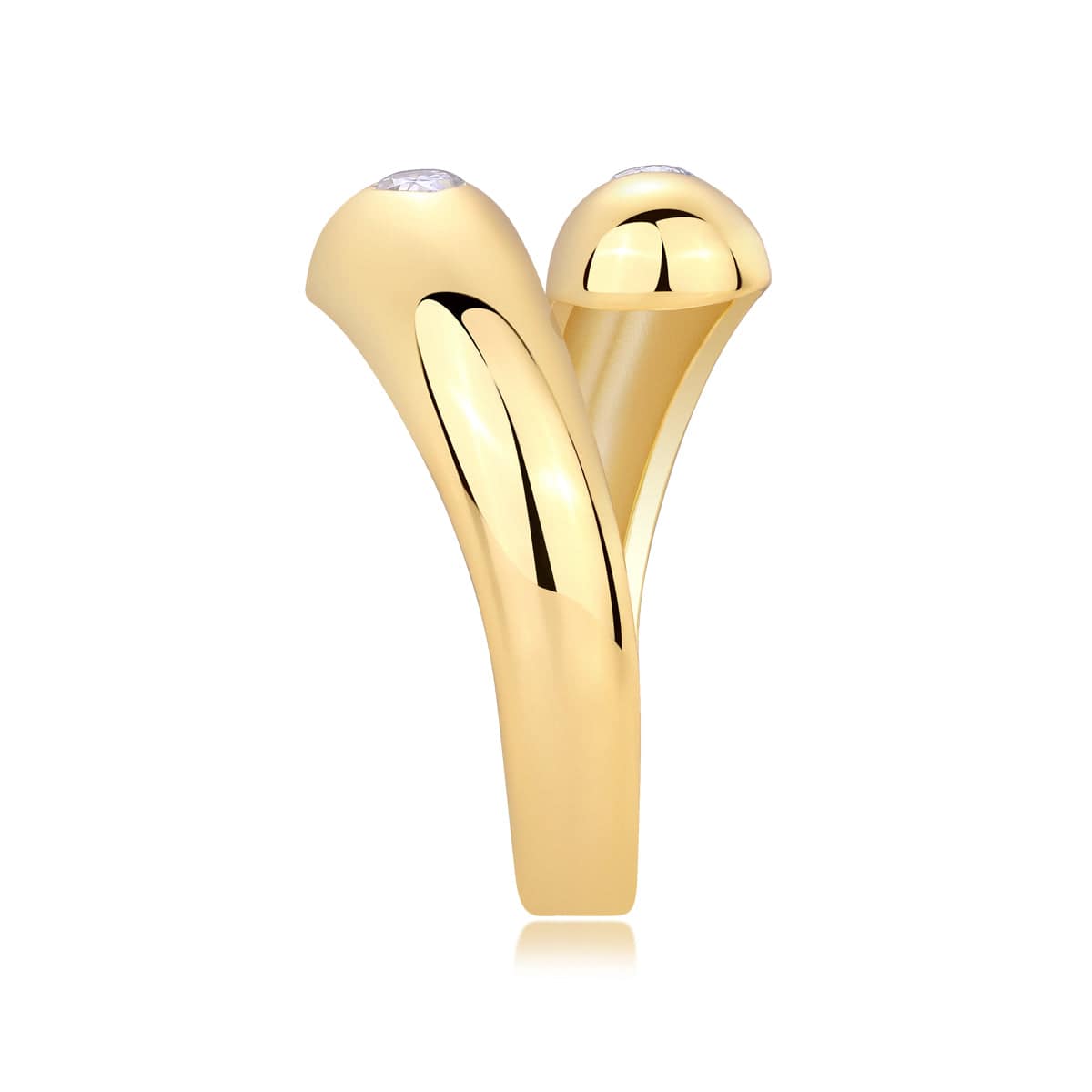 Golden Teardrop Open Wrap  Dome Ring - Stellaradorn