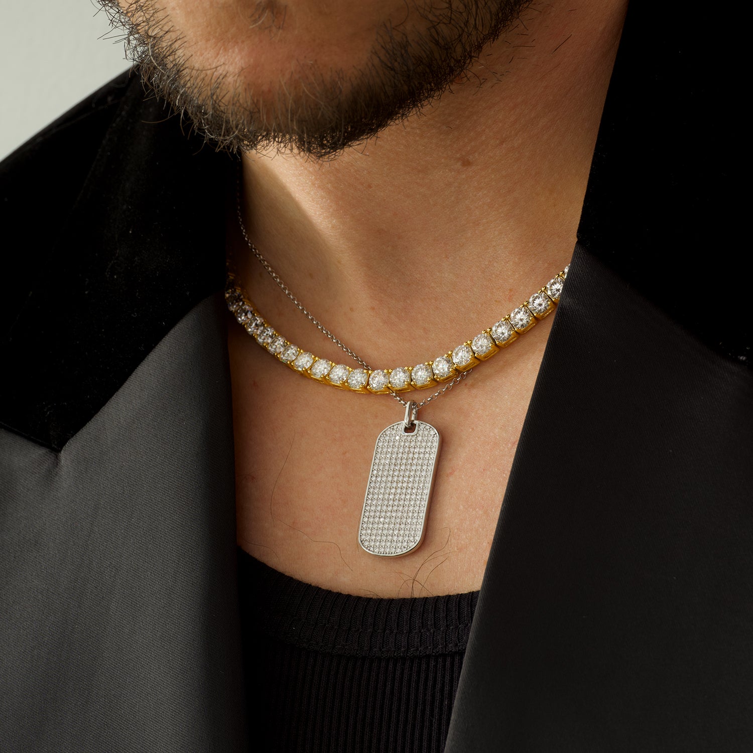 Pavé Dog Tag Pendant
