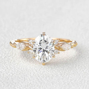 Flora’s Eternal | Oval Moss Agate Infinity Engagement Ring.