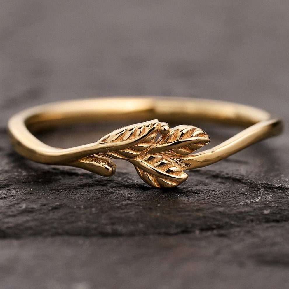 The Minimalist Pair – Classic & Leaf Designs in Polished Wedding Bands.