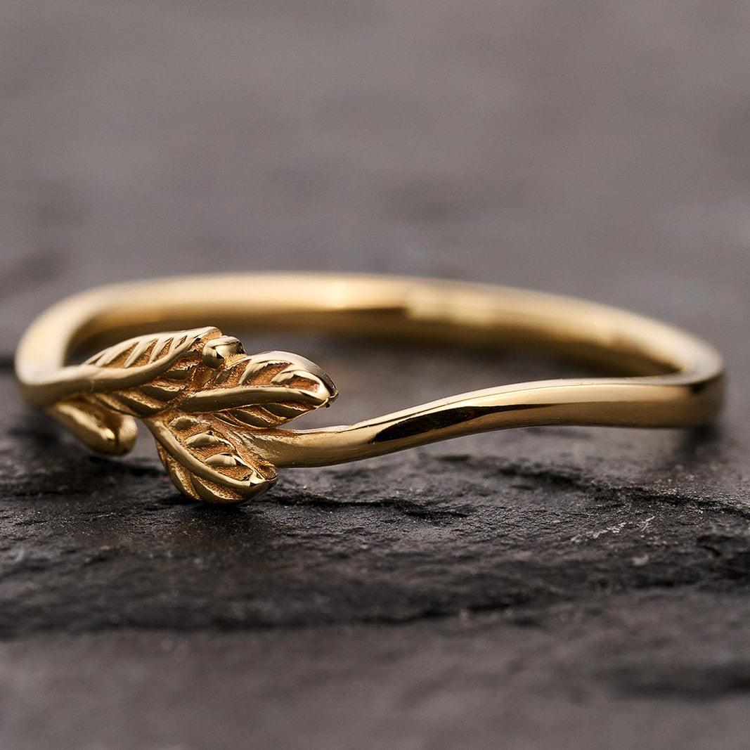 The Minimalist Pair – Classic & Leaf Designs in Polished Wedding Bands.