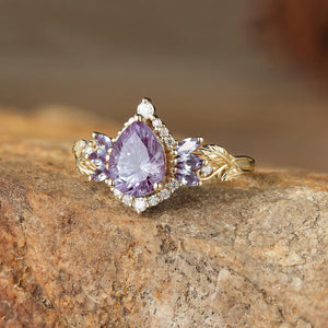 Rowan Vintage Sparkle Cut Alexandrite Halo Engagement Ring.