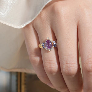 Rowan Vintage Sparkle Cut Alexandrite Halo Engagement Ring.